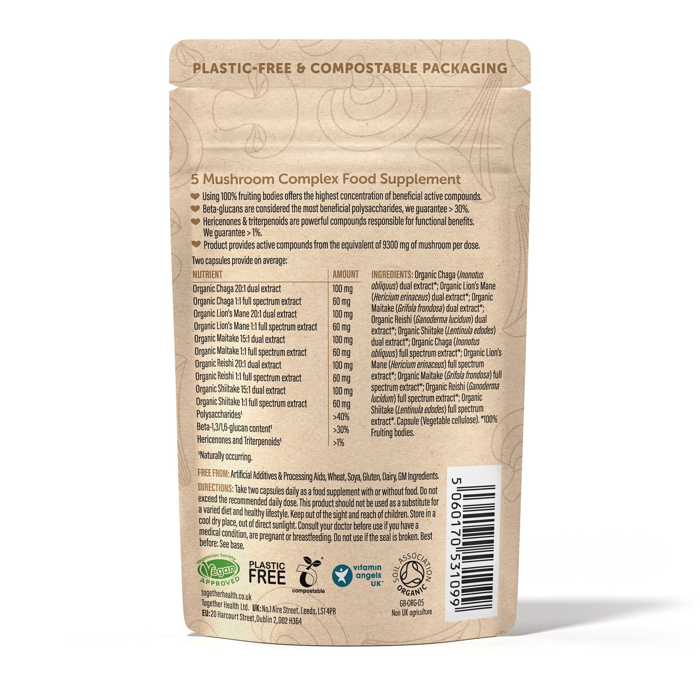 Together Health Organic Mushroom 5, 60 Capsules