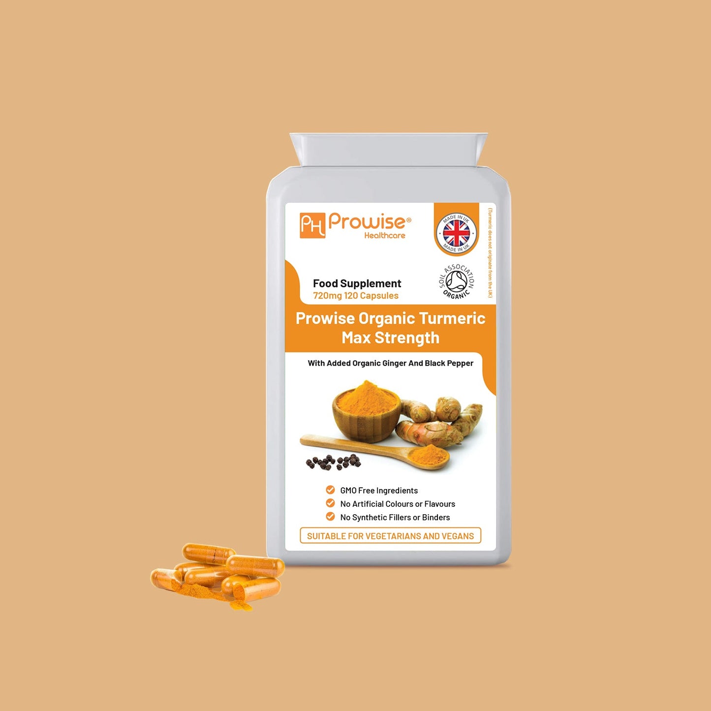 Turmeric Capsules with Black Pepper 720mg 120 Capsules