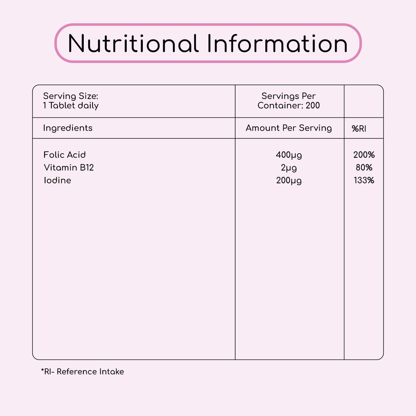 Vegan Folic Acid 400μg 200 Tablets