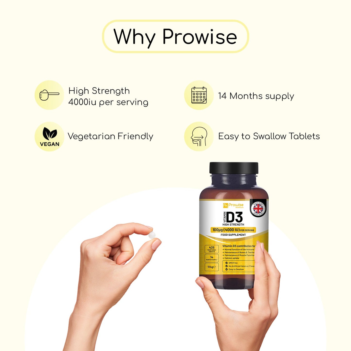 Vitamin D3 4000 IU 425 Vegeterian Tablets