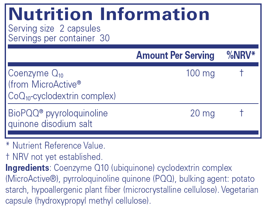 Pure Encapsulations CoQ10 -SR with PQQ, 60 Capsules