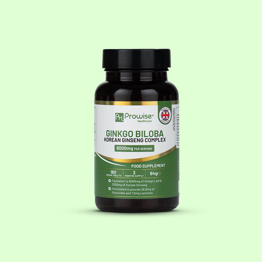 Ginkgo Biloba And Ginseng 8000mg 180 Vegan Tablets