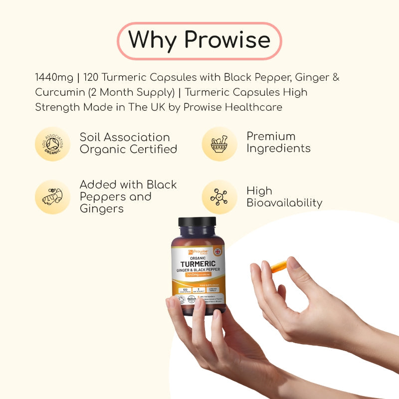 Organic Turmeric Capsules with Black Pepper, Ginger & Curcumin