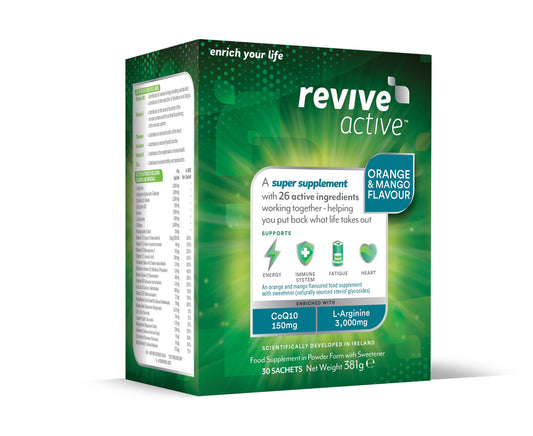 Revive Active 30 Day Box + 20% Extra Free- Orange & Mango, 30 Sachets +6 Extra FREE