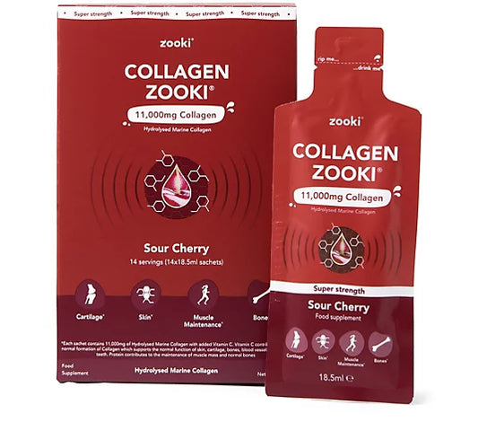 Zooki Collagen Super Strength 11,000mg- Sour Cherry, 14X18ml