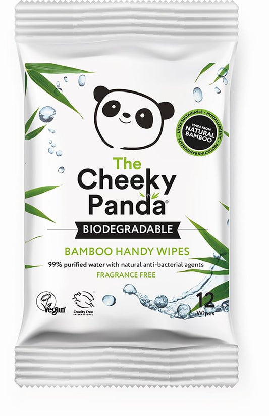 The Cheeky Panda Biodegradable Bamboo Handy Wipes, 12 Wipes