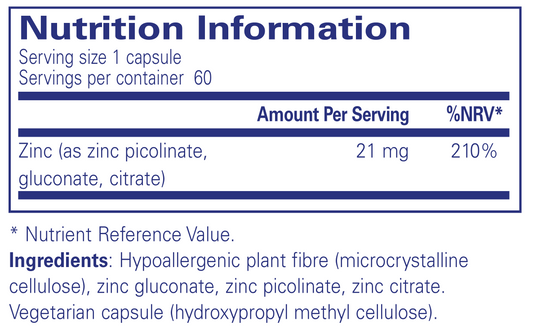 Pure Encapsulations Zinc Complex, 60 Capsules