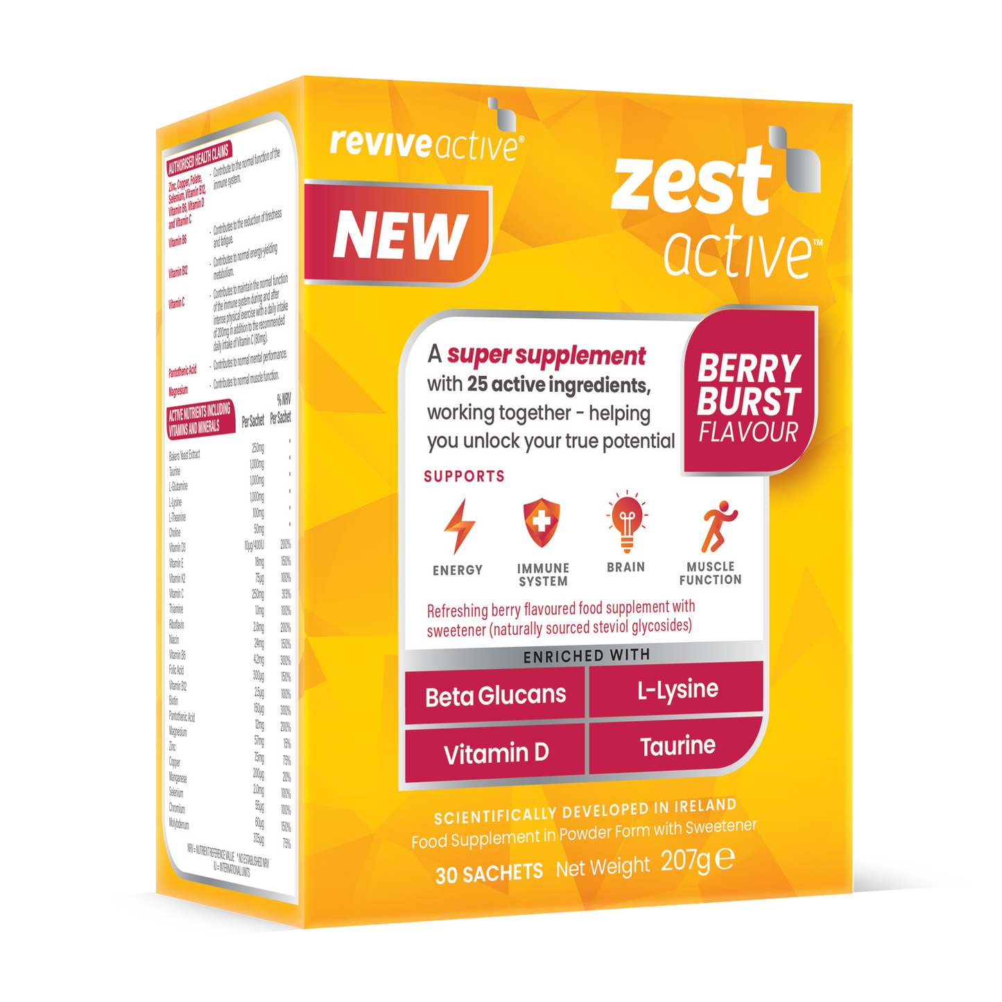 Revive Active Zest Active Berry Burst 30 Day,  30 Sachets