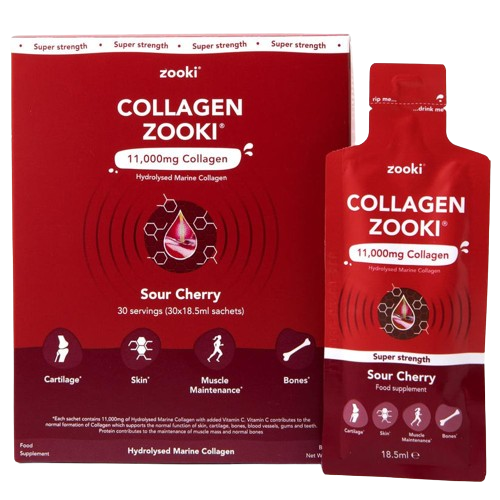 Zooki Collagen Super Strength 11,000mg- Sour Cherry, 30X18ml